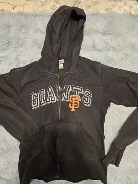 Soft As A Grape San Francisco SF Giants Black Full Zip Hoodie Jacket Size M